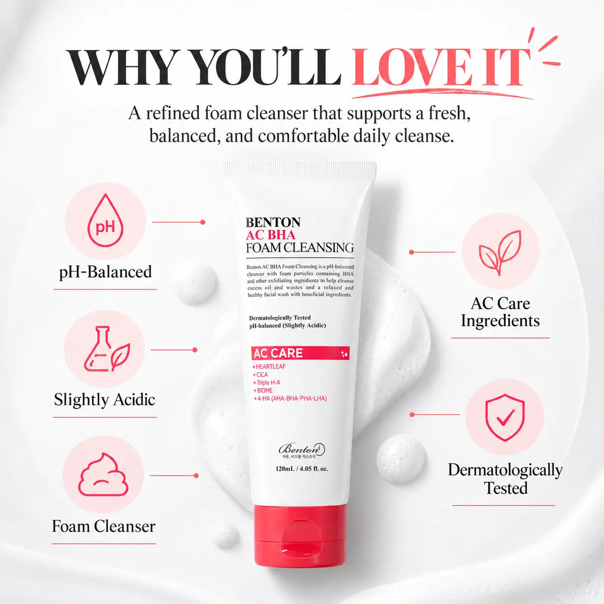 Benton AC BHA Foam Cleansing 120ml