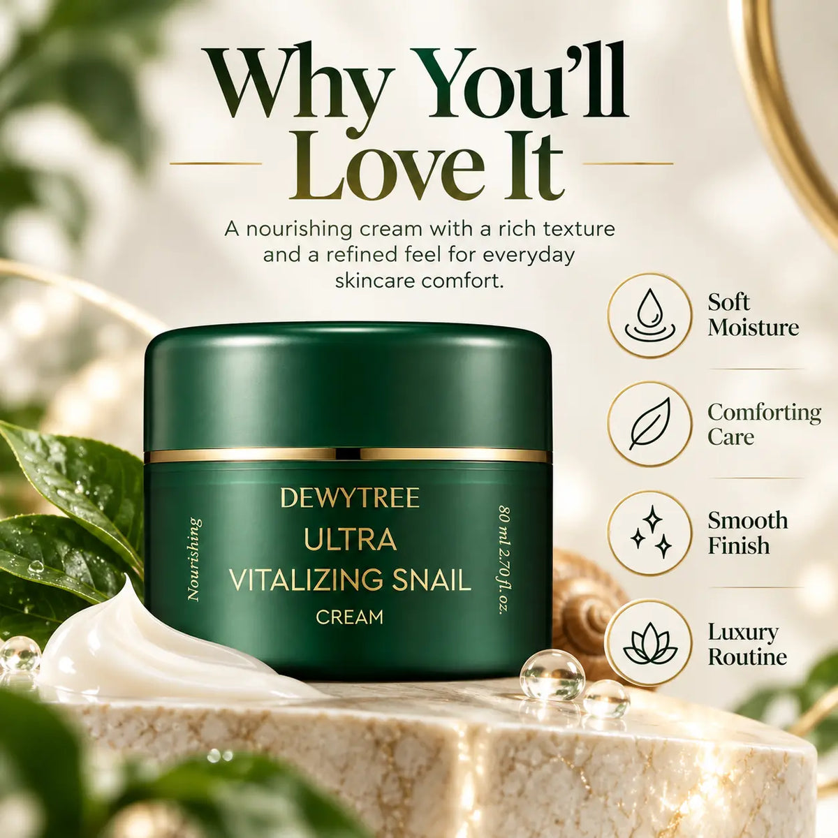 DEWYTREE Ultra Vitalizing Snail Cream Nail Polish Nail Color 80ml