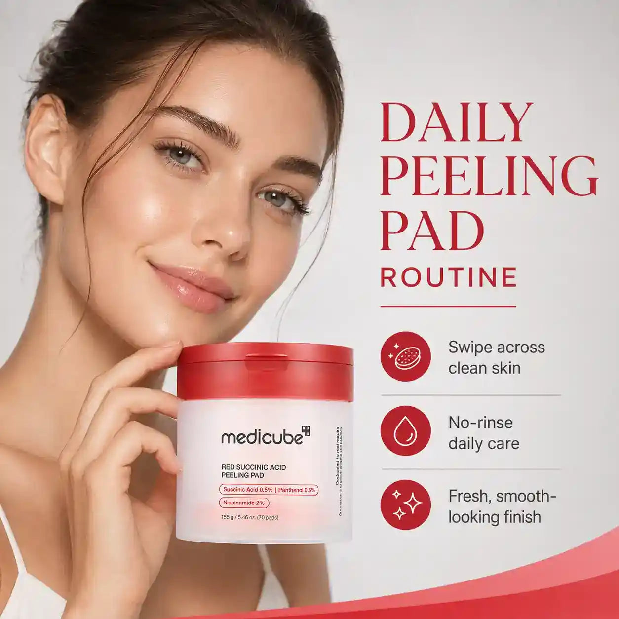 Medicube Red Succinic Acid Peeling Pads 70pcs
