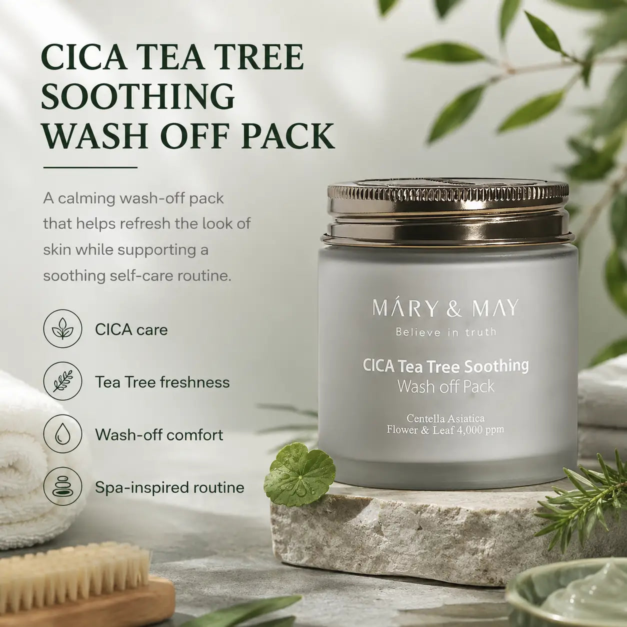 Mary&May CICA TeaTree Soothing Wash Off Pack 125g