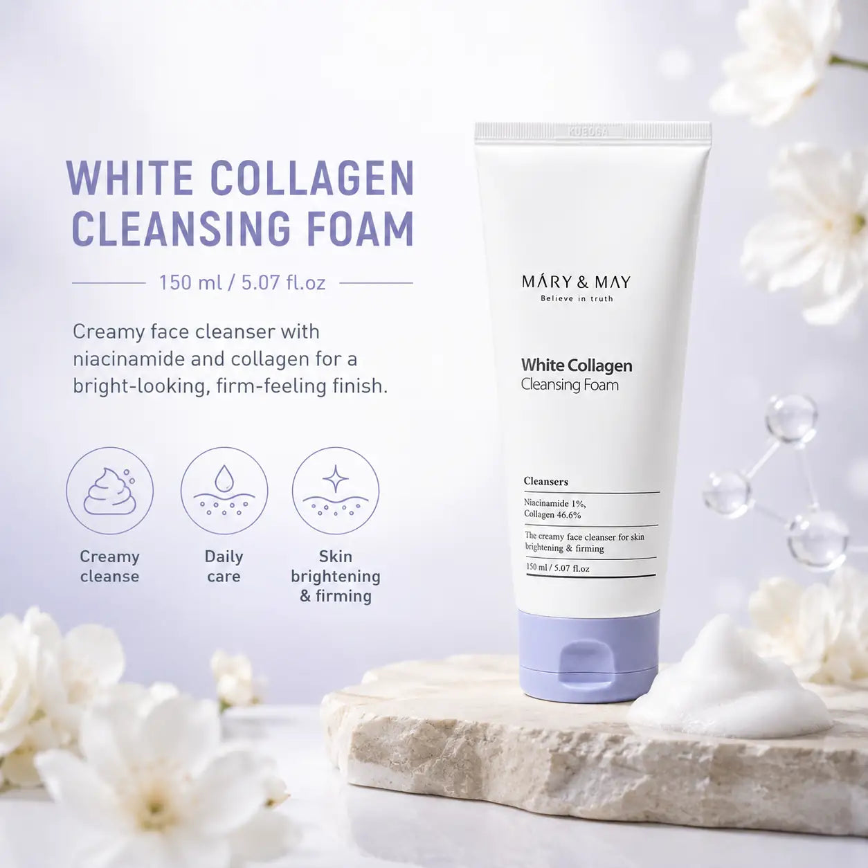Mary&May White Collagen Cleansing Foam 150ml