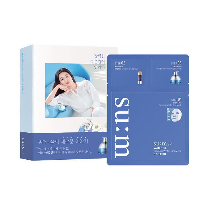SU:M37 Water Full Timeless Water Gel Mask 3 Step 10pcs Korean skincare product image