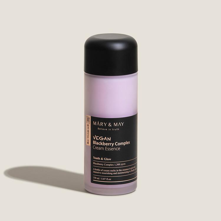 Mary&May Blackberry Cream Essence applied and patted into skin