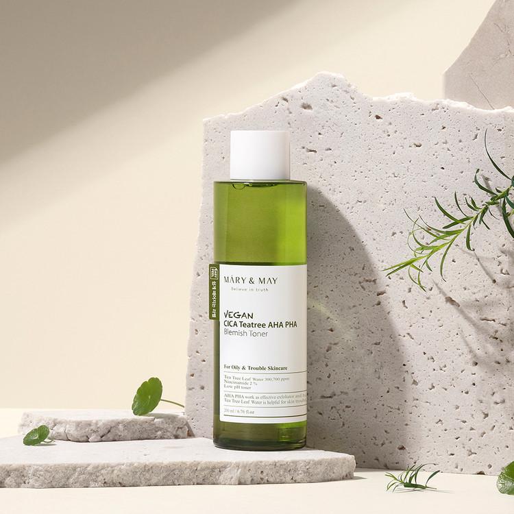 Mary&May Vegan CICA Tea Tree AHA PHA Blemish Toner 200ml Korean toner product image