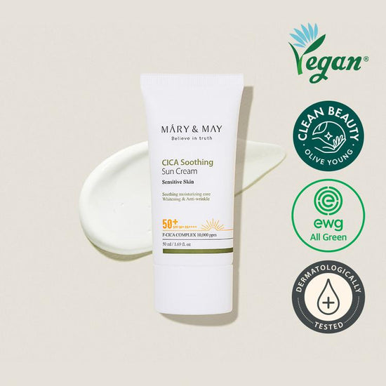 [MARY&MAY] CICA Soothing Sun Cream SPF50+ PA++++ - 50ml - Enrapturecosmetics