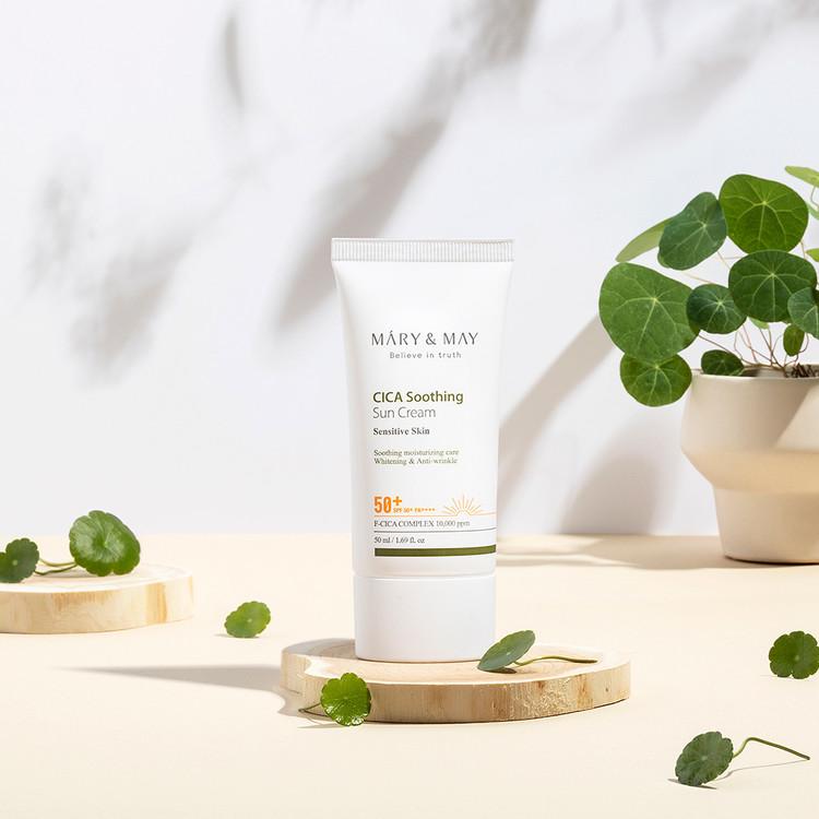 Mary&May CICA Soothing Sun Cream SPF50+ PA++++ 50ml Korean sunscreen product image