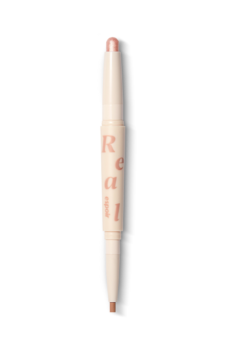 Espoir Real Eye Dual Stick Champagne Beam showing both applicator ends