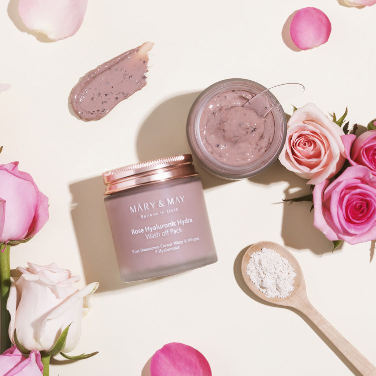 Mary&May Rose Hyaluronic Hydra Wash Off Pack 125g Korean skincare product image
