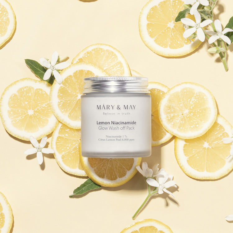 Mary&May Lemon Niacinamide Glow Wash Off Pack 125g Korean skincare product image