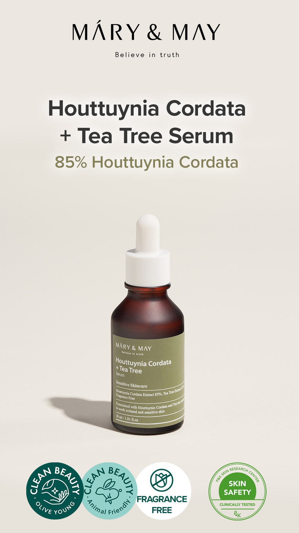Mary&May Houttuynia Cordata +Tea Tree Serum 30ml Korean essence product image