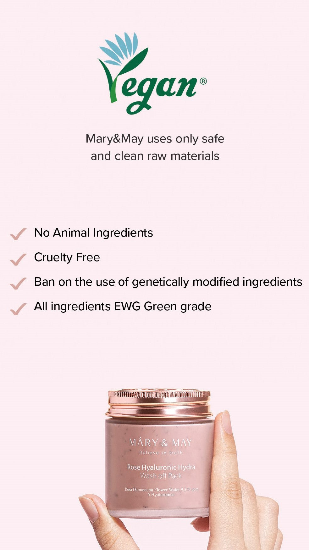 Mary&May Rose Hyaluronic Hydra Wash Off Pack 125g Korean skincare product image