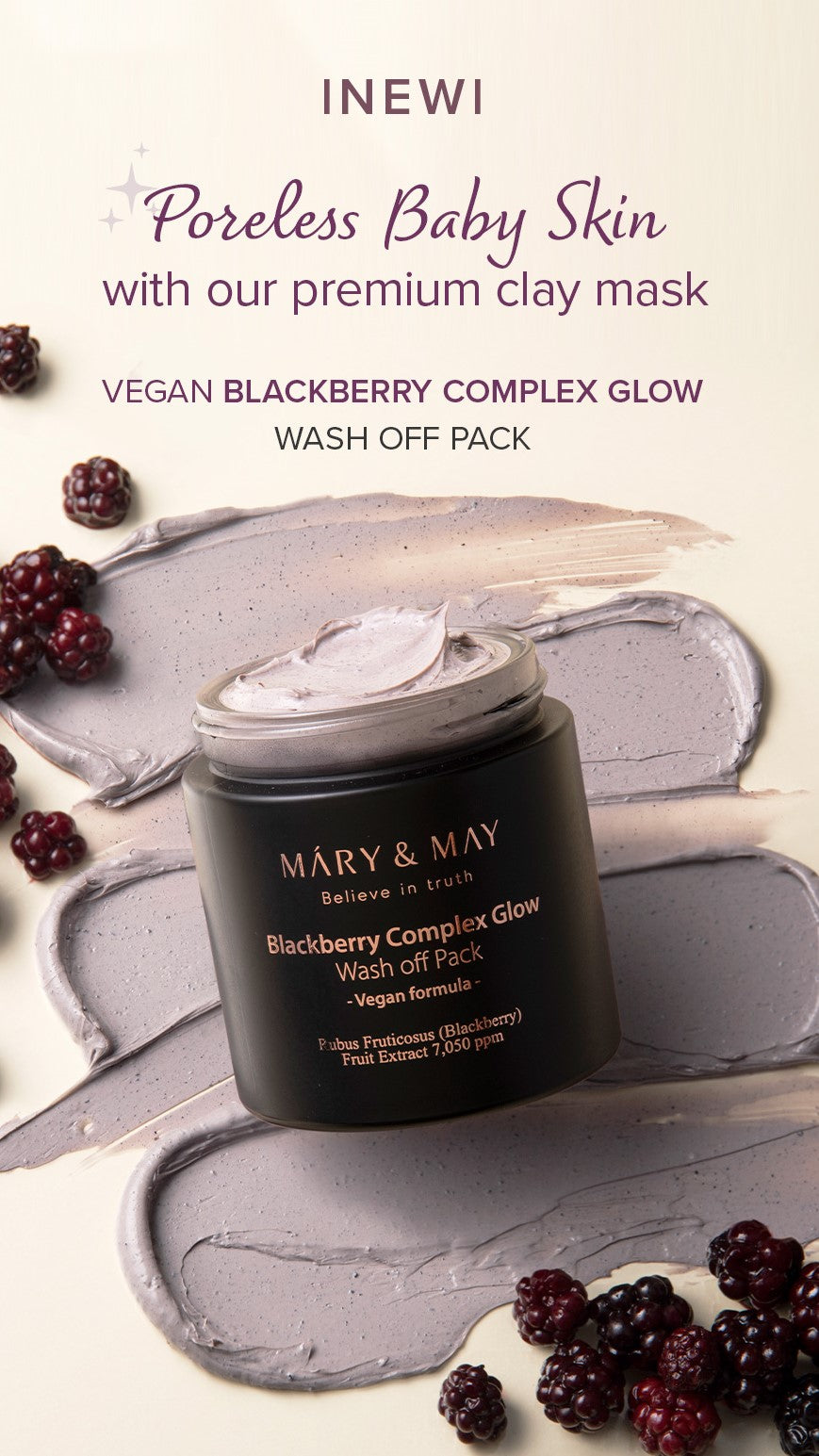 Mary&May Blackberry Mask being rinsed off with lukewarm water