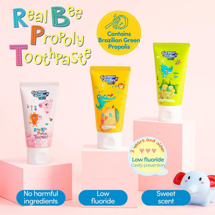 [FormalBeeKids] Real Bee Propoly Toothpaste Mango 60g 3pcs X Bundle Pack - Enrapturecosmetics