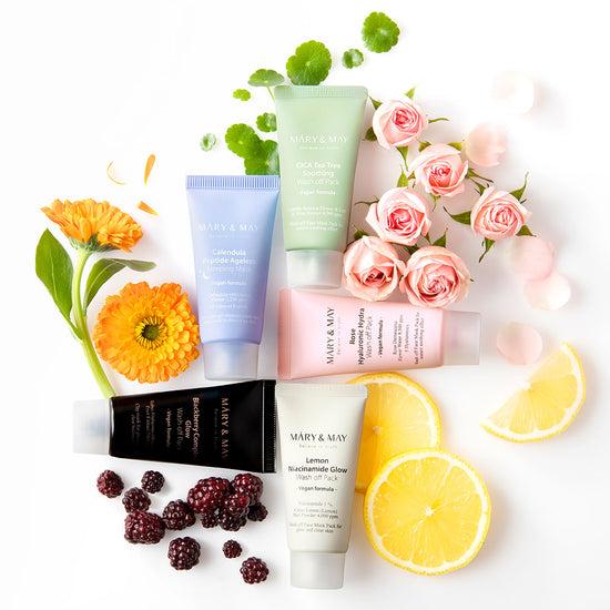 Mary&May Vegan Wash Off Mask Mini Gift Set (30g x5) Korean skincare product image