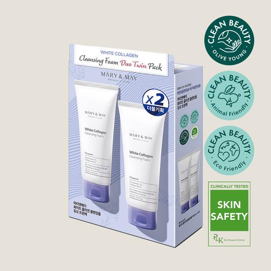 Mary & May White Collagen Cleansing Foam Duo Twin Pack (150ml x2) - Mary & May Facial Cleanser product image