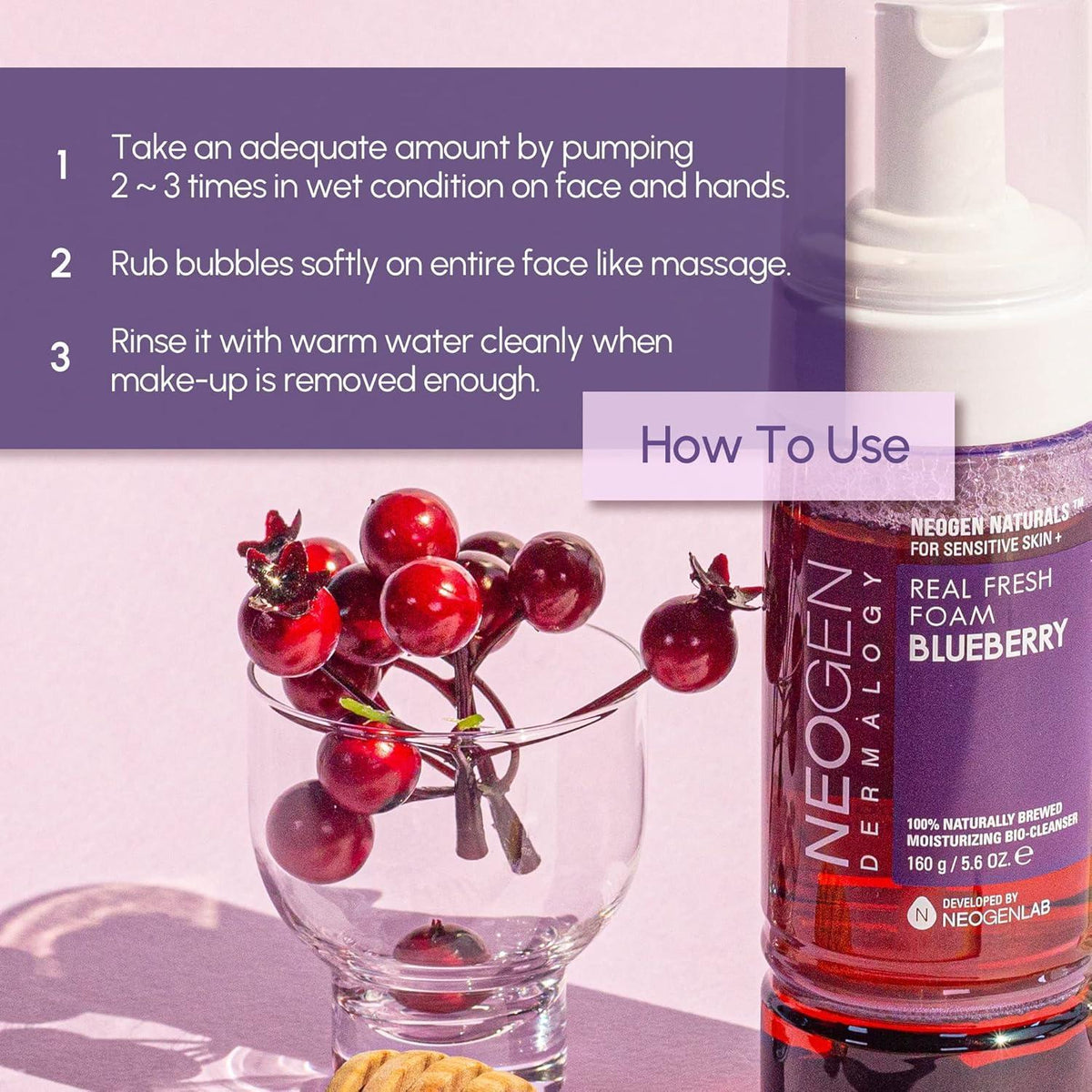 NEOGEN DERMALOGY REAL FRESH FOAM CLEANSER BLUEBERRY 160G