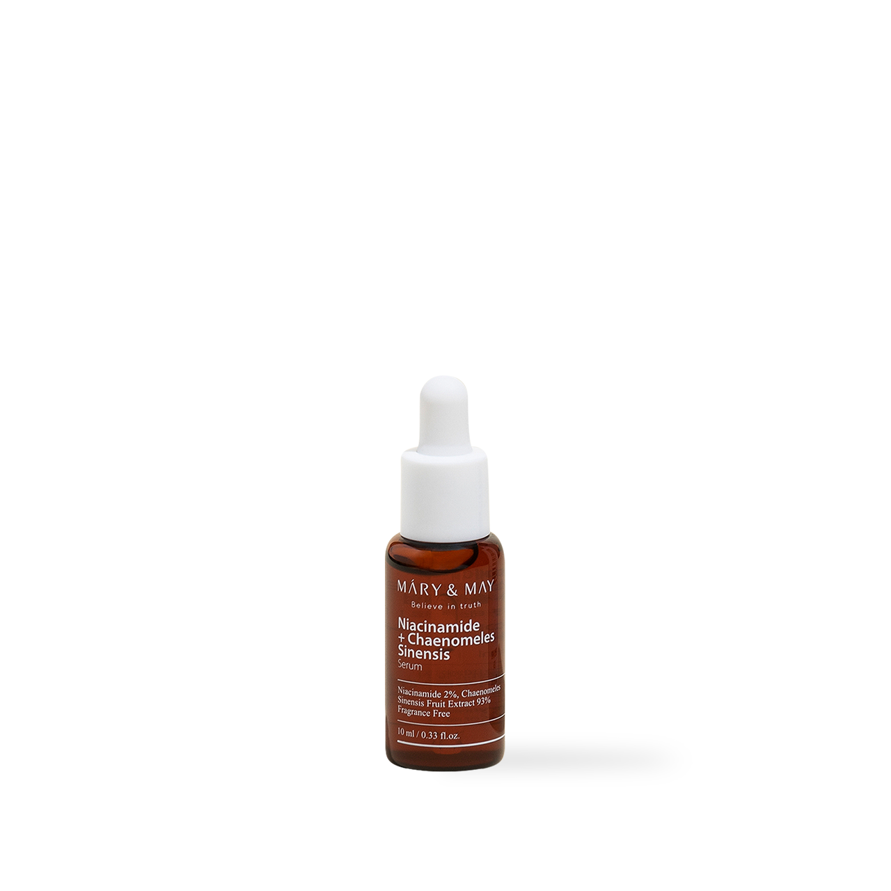 Back of Mary&May Chaenomeles Sinensis Serum box showing full INCI list