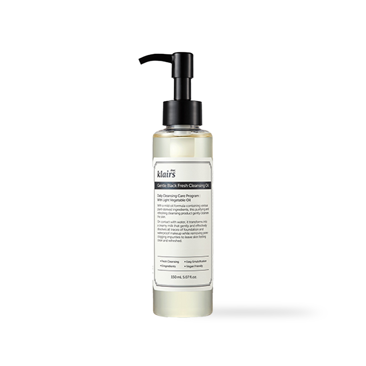 Dear Klairs Gentle Black Fresh Cleansing Oil 150ml Korean cleanser product image