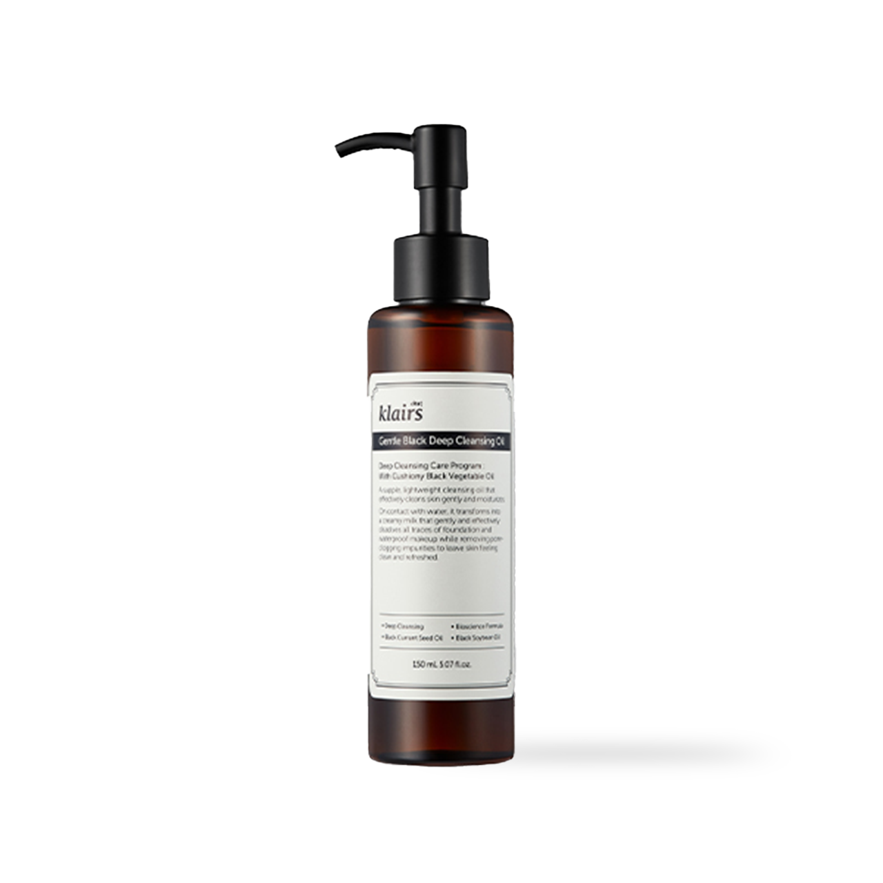 Dear Klairs Gentle Black Deep Cleansing Oil 150ml Korean cleanser product image