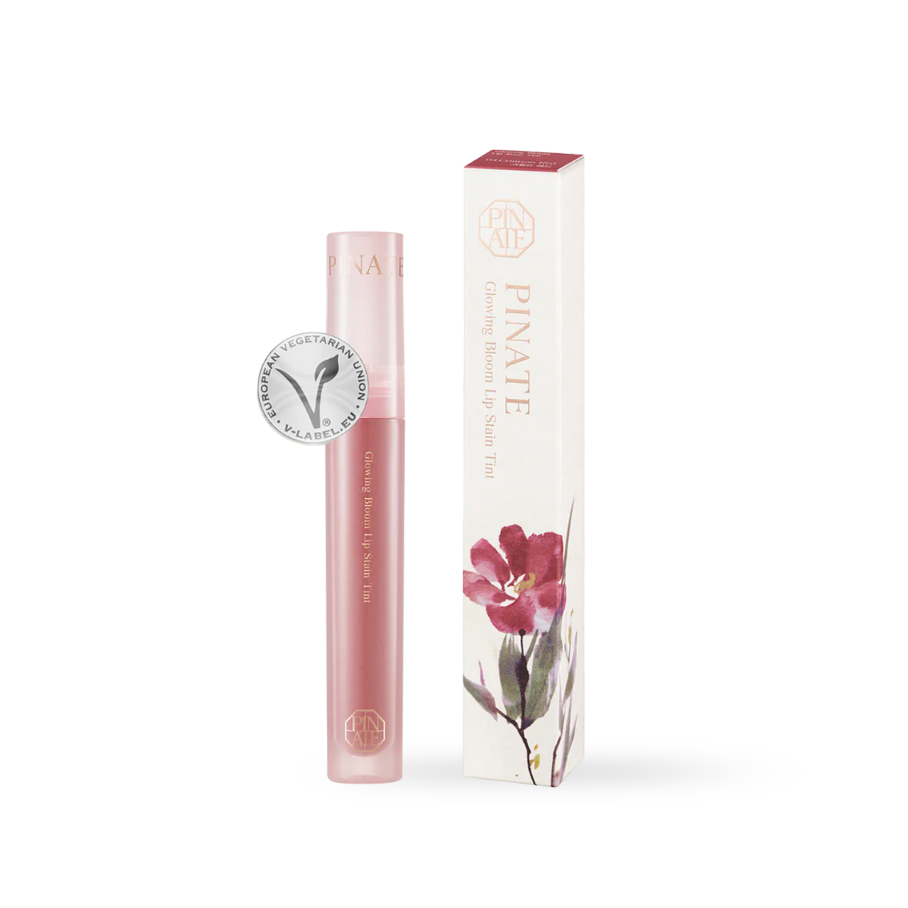 Pinate Glowing Bloom Lip Stain 5 Colors 04 Crimson Red K-beauty lip product product image