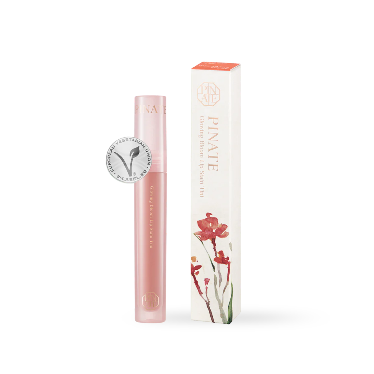 Pinate Glowing Bloom Lip Stain 02 Neutral Coral K-beauty lip product product image