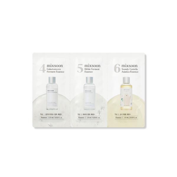 MIXSOON (Step 4,5,6) Galactomyces Ferment Essence, Bifida Ferment Essence, Centella Asiatica Essence Sachet [1ml x 3ea] - Set