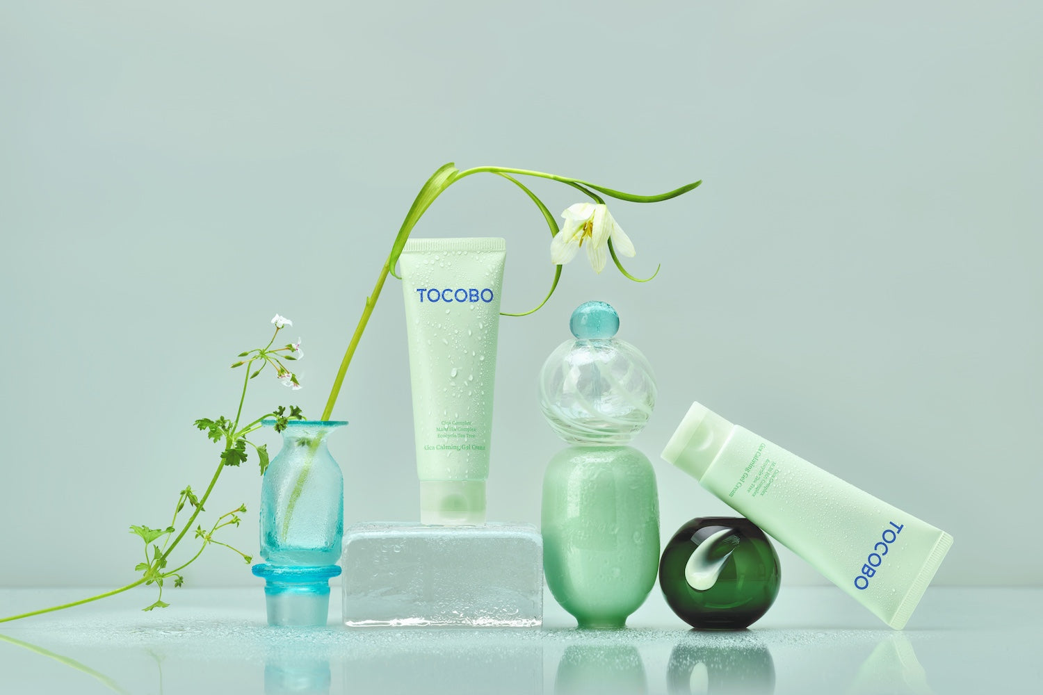 Gel cream jar standing on bathroom shelf