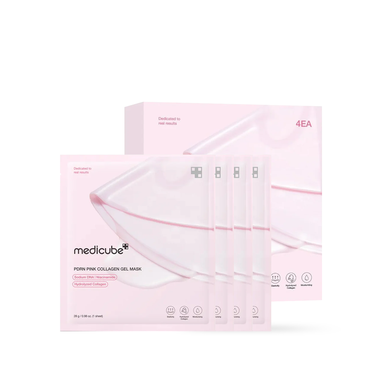 Medicube PDRN Pink Collagen Gel Mask 4ea Korean jelly sheet mask product image