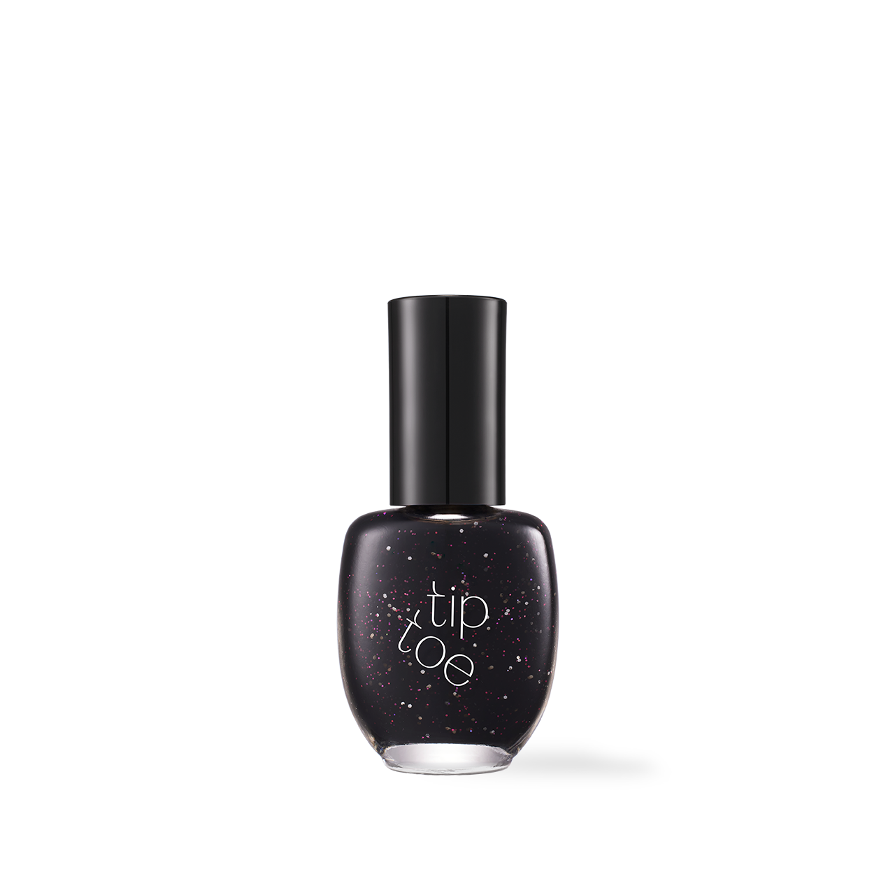 Tiptoe Syrup Glitter & Shimmer Nail Polish 12 Colors 506 Cinema Black K-beauty nail polish product image