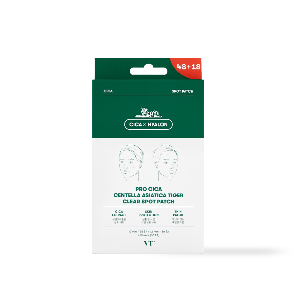 VT Cosmetics Pro Cica Centella Asiatica Tiger Clear Spot Patch 66ea Korean skincare product image