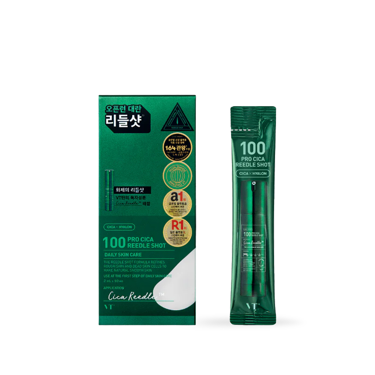 VT Cosmetics 100 Pro Cica Reedle Shot 10ea Korean ampoule product image