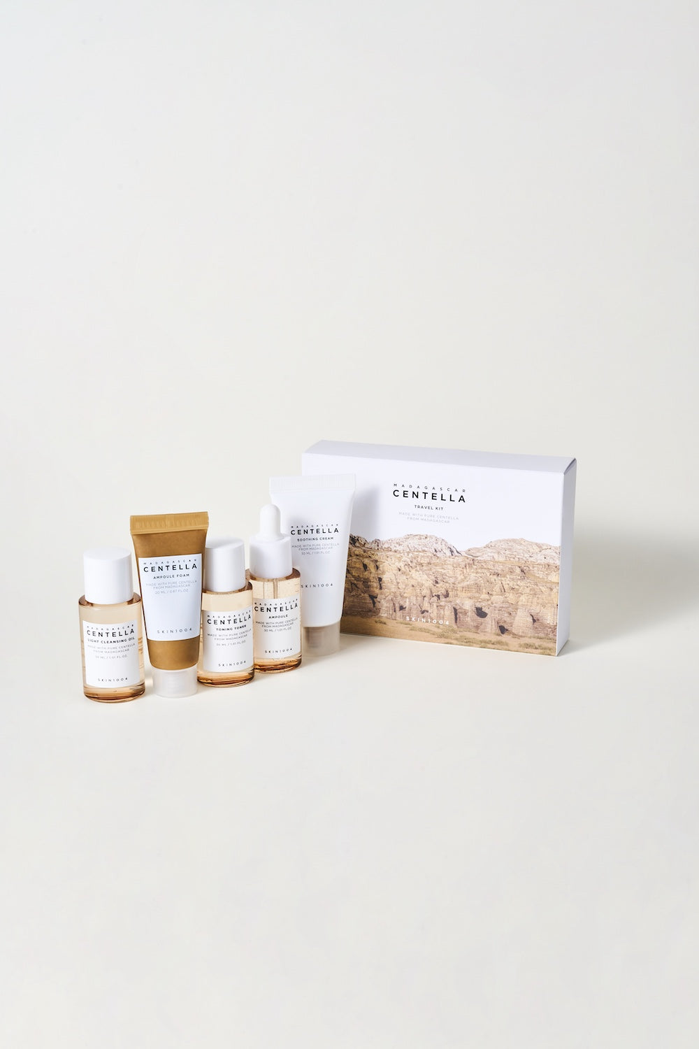 SKIN1004 Travel Kit Set packed inside a wash bag for travel
