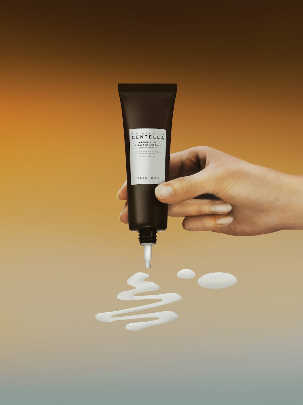 SKIN1004 Madagascar Centella Probio-Cica Glow Sun Ampoule 50ml Korean sunscreen product image