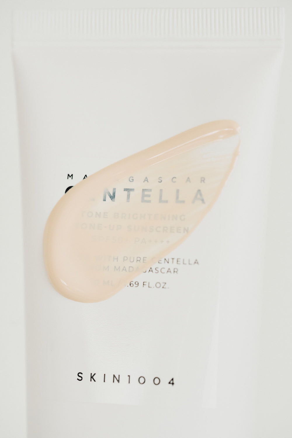 Ingredient list printed on the side of the sun serum box