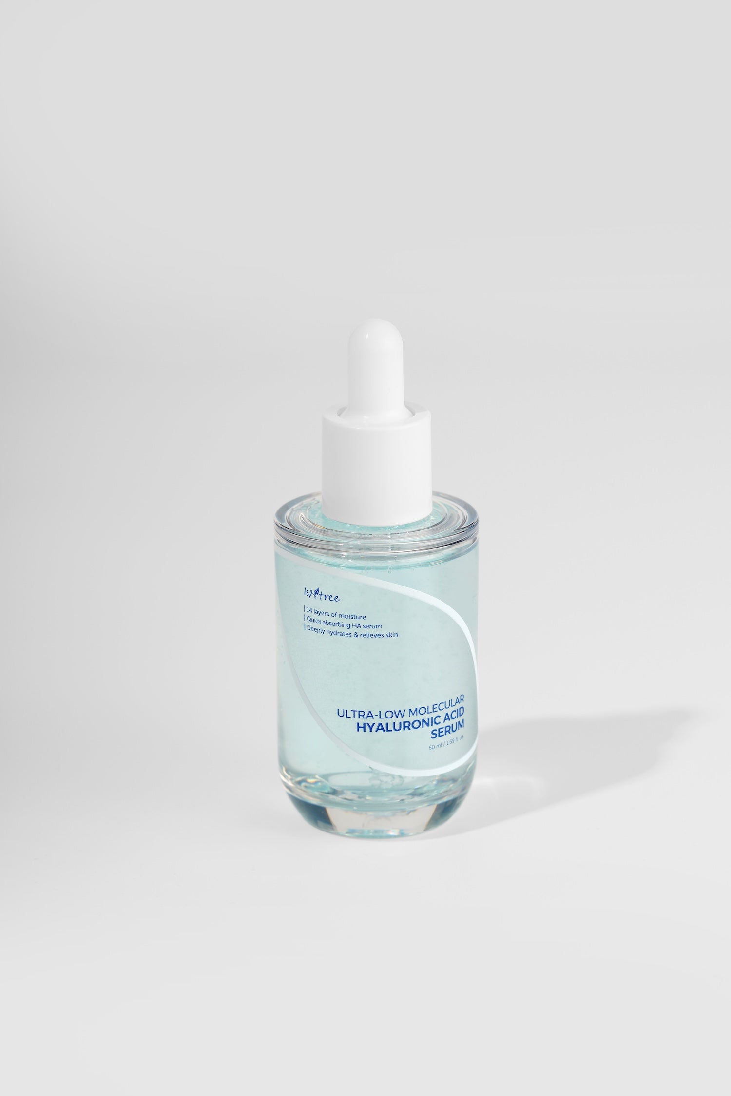 Isntree Ultra Low Molecular HA Serum 50ml lifestyle shot on vanity shelf