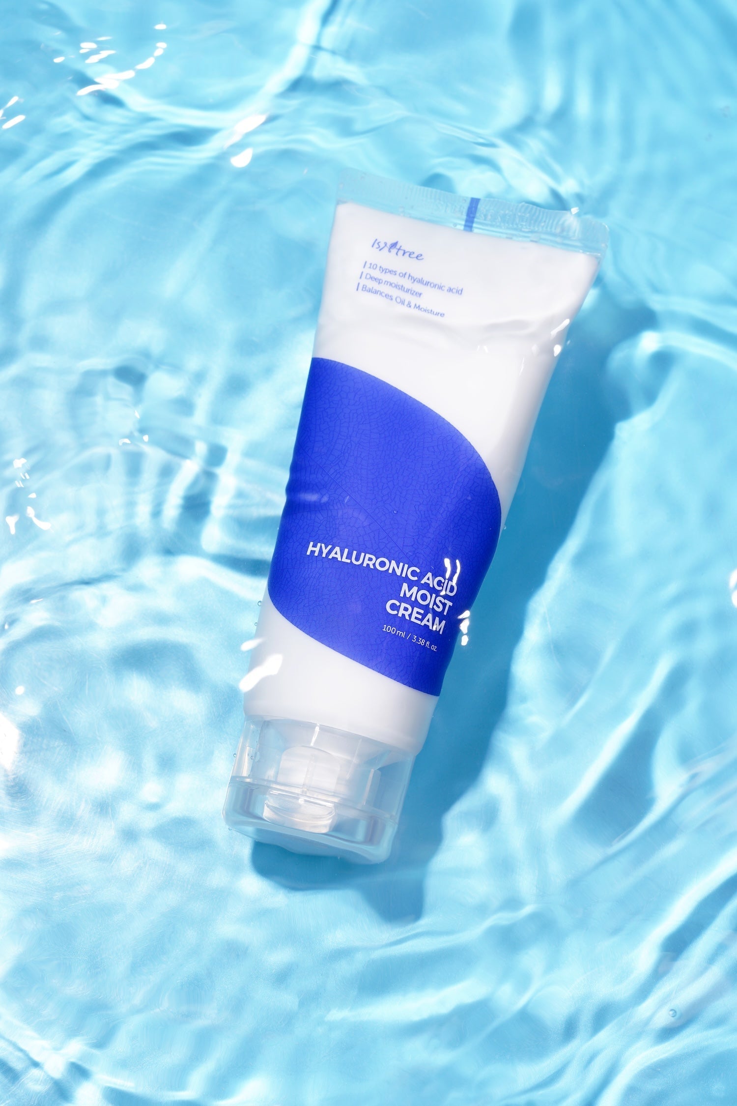 Isntree Hyaluronic Acid Moist Cream jar open showing cream surface