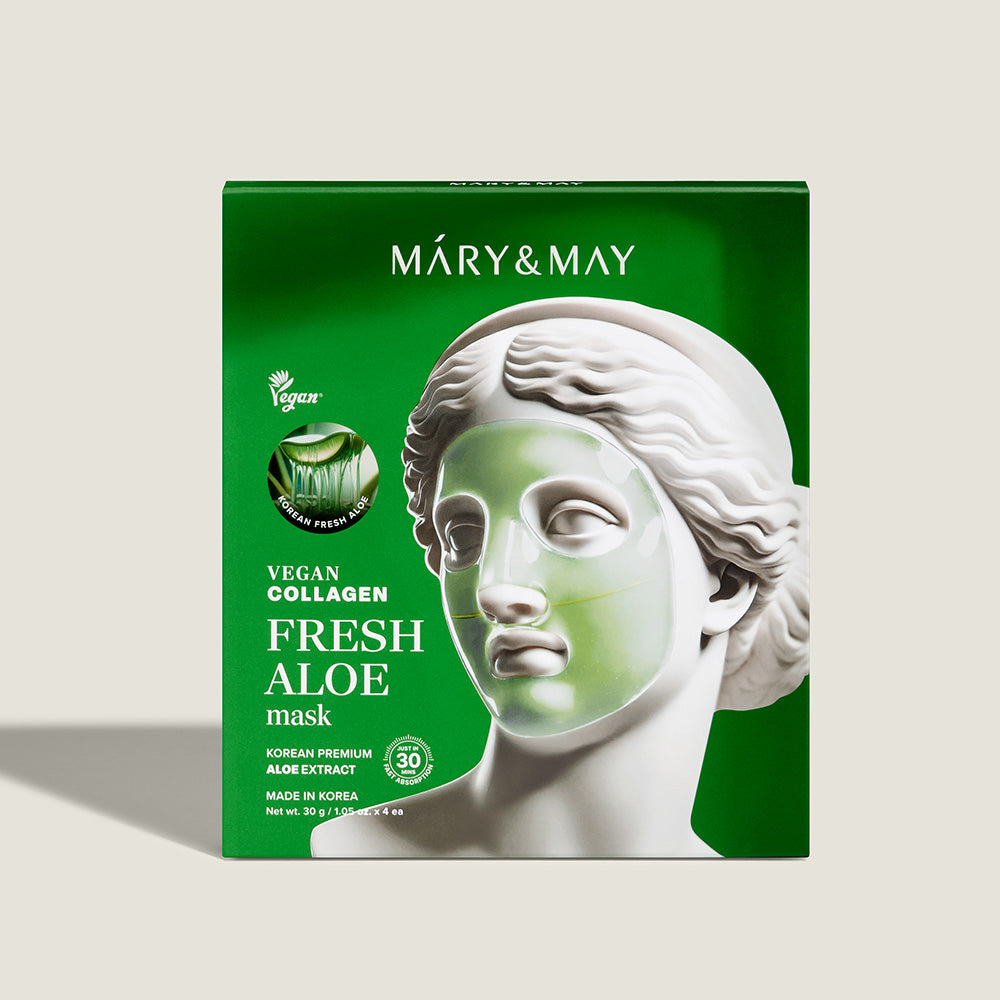 Mary&May Vegan Collagen Fresh Aloe Mask (30g x4) Korean toner product image