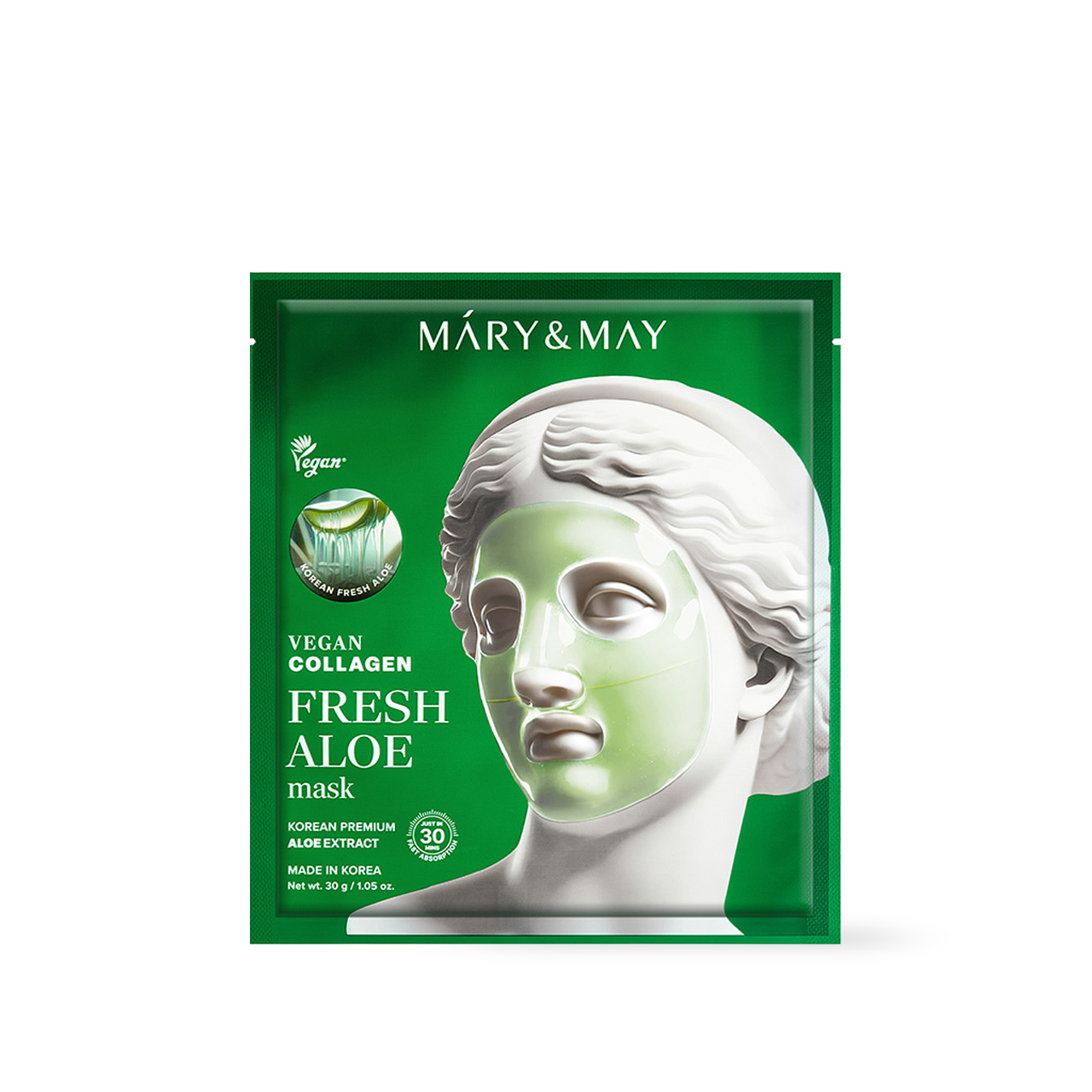 Mary&May Vegan Collagen Fresh Aloe Mask (30g x4) Korean toner product image