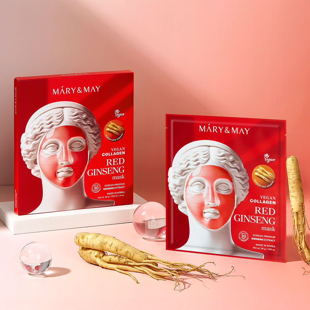 Mary&May Vegan Collagen Red Ginseng Mask (30g x4) Korean toner product image