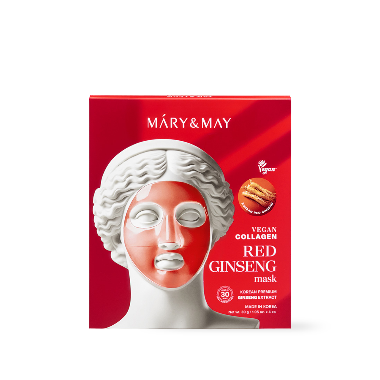 Mary&May Vegan Collagen Red Ginseng Mask (30g x4) 30gx4 Korean toner product image