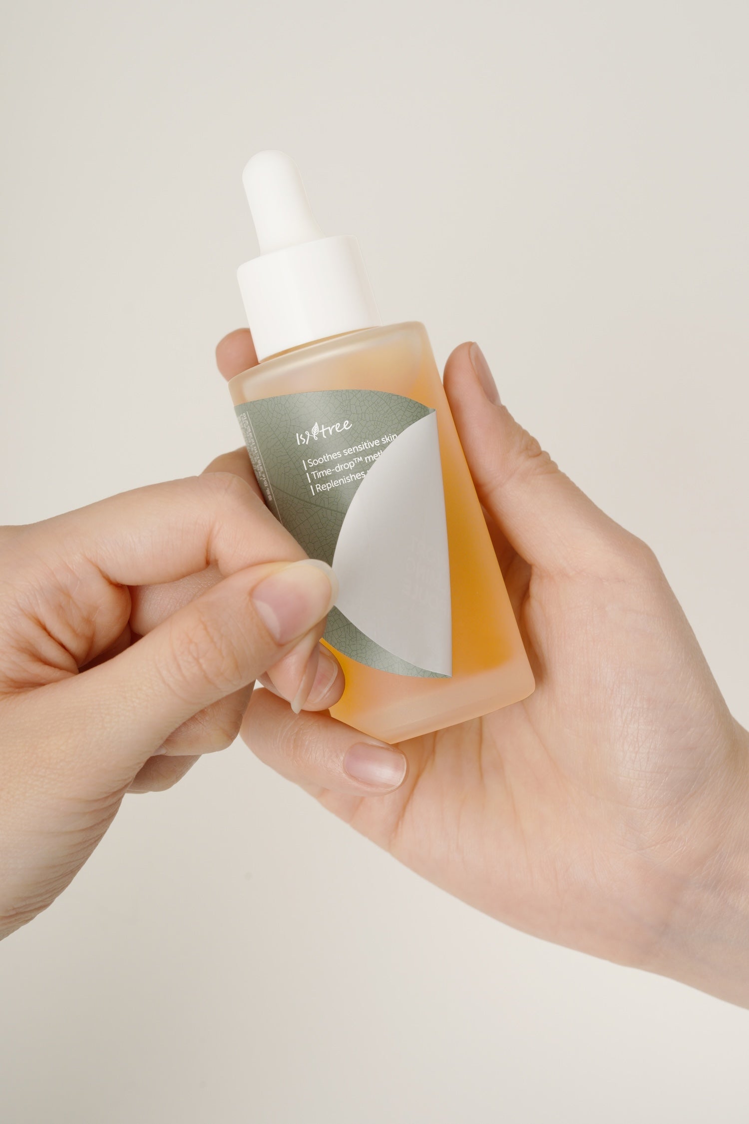 Isntree Mugwort Calming Ampoule 50ml lifestyle shot on vanity shelf