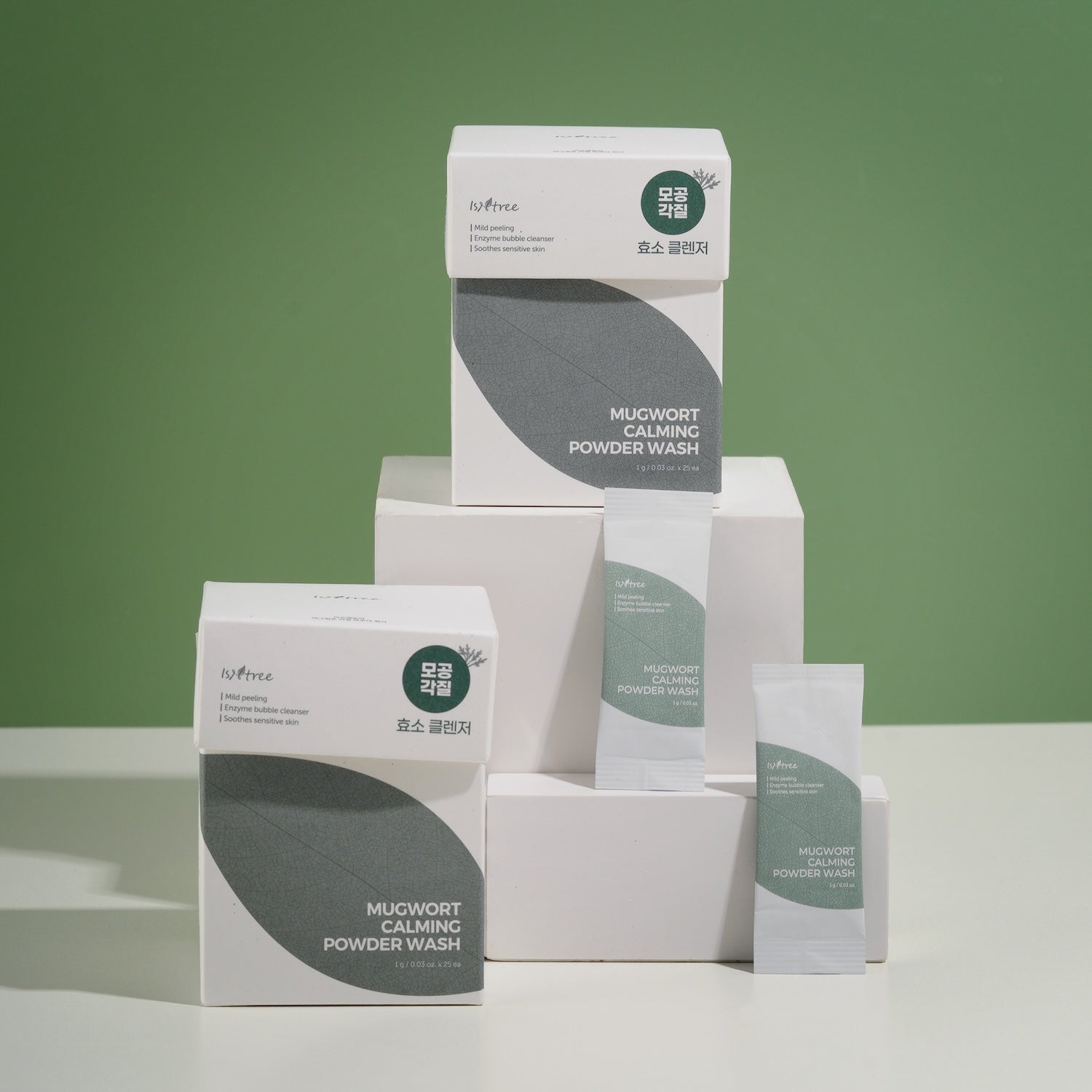 Isntree Mugwort Calming Powder Wash 1g x 25ea Korean cleanser product image