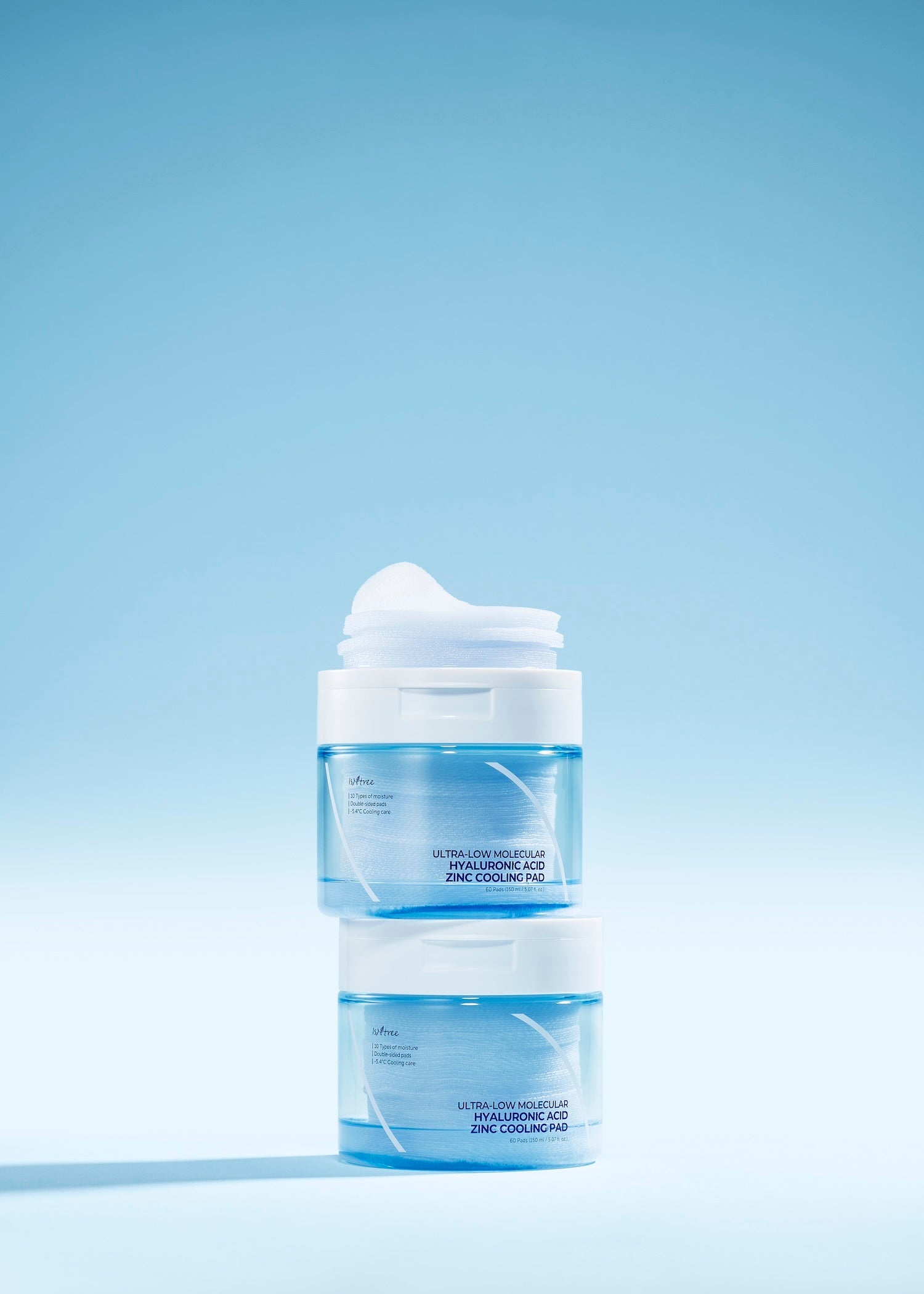 Isntree Ultra Low Molecular Hyaluronic Acid Zinc Cooling Pad 150ml 60ea Korean toner product image