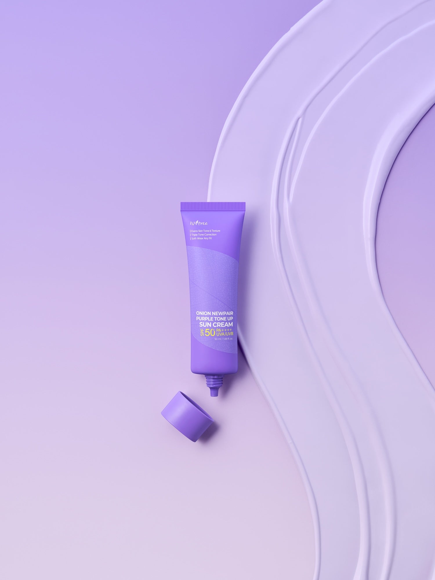 Isntree Onion Newpair Purple Tone Up Sun Cream 50ml Korean sunscreen product image