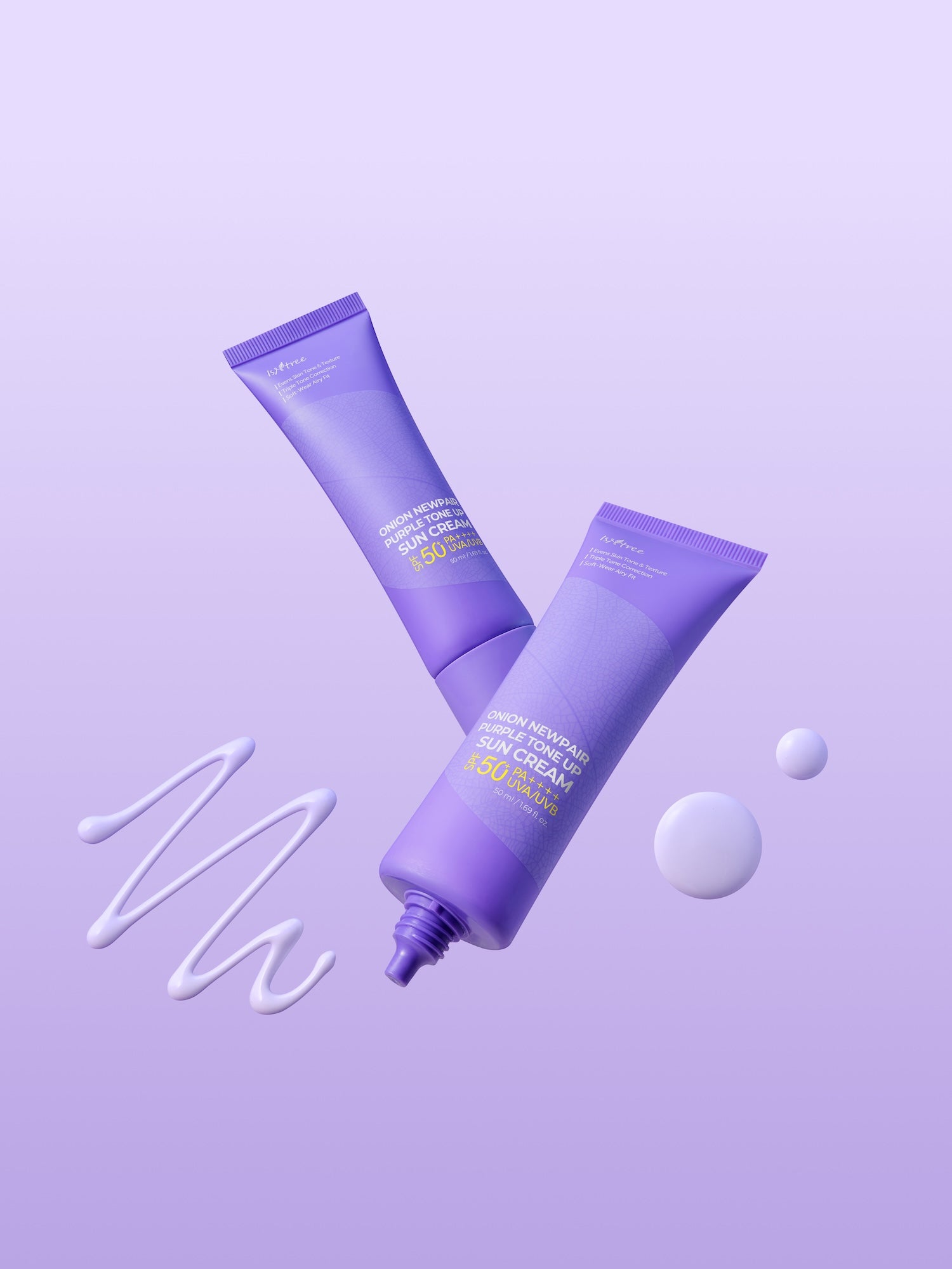Isntree Onion Newpair Purple Tone Up Sun Cream 50ml Korean sunscreen product image