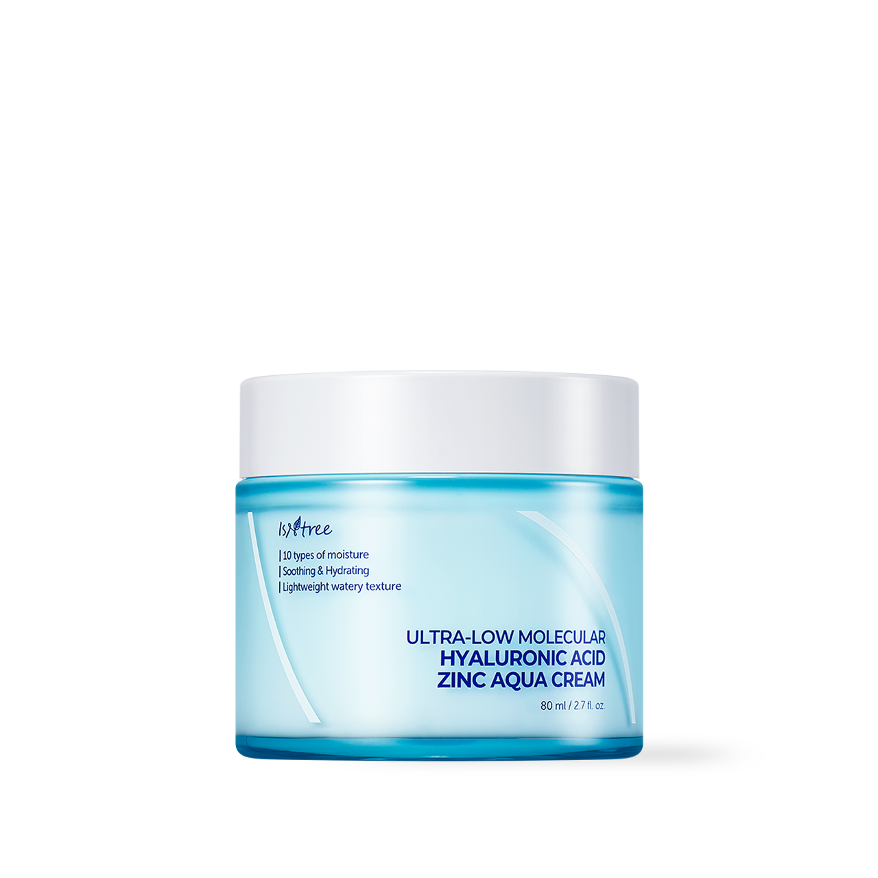Isntree Ultra Low Molecular Hyaluronic Acid Zinc Aqua Cream 80ml Korean moisturizer product image