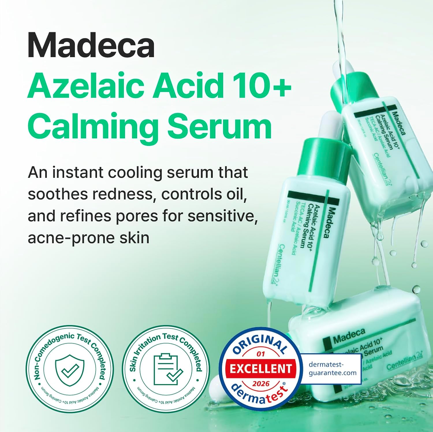 Centellian24 Azelaic Acid Serum applied to cheek