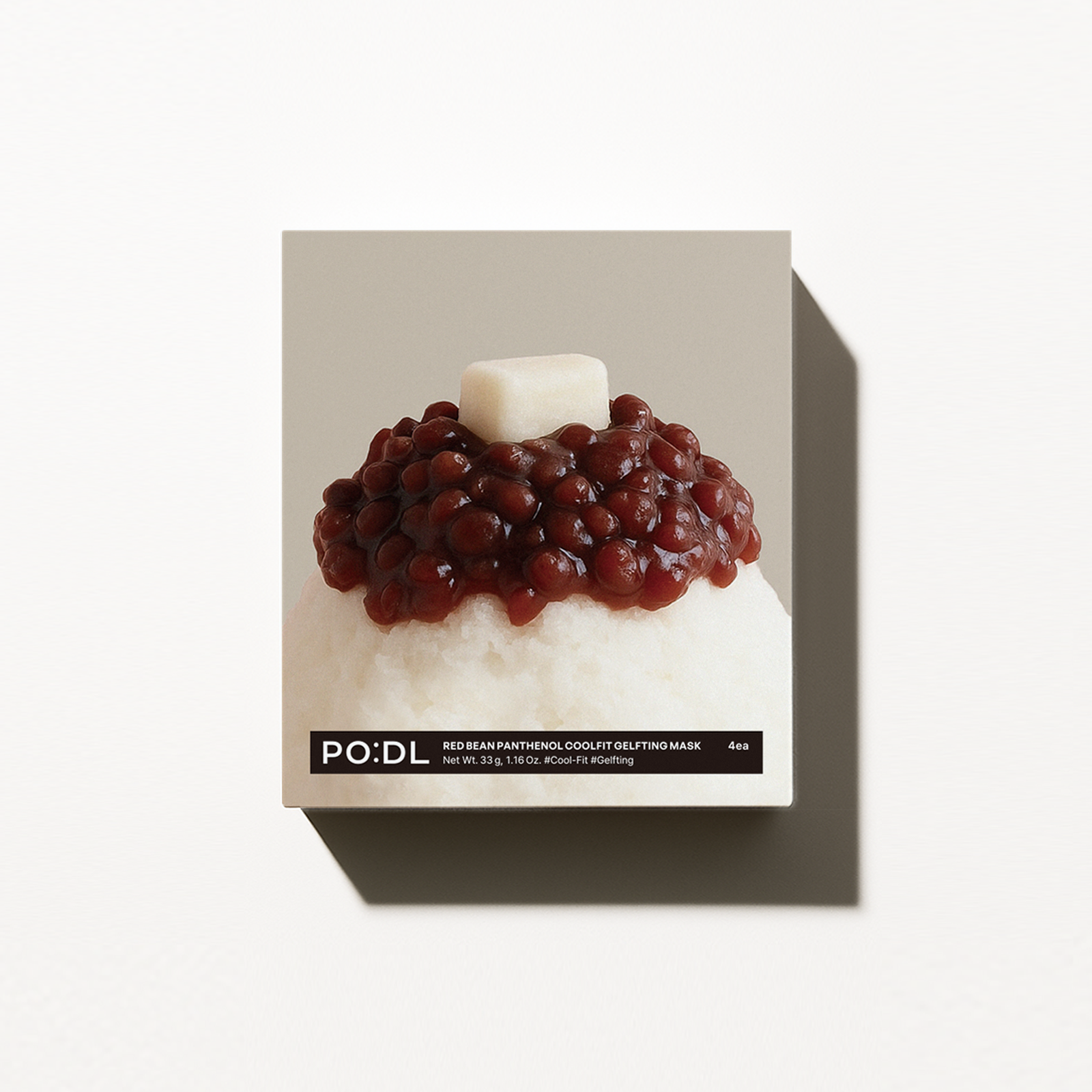 PO:DL Red Bean Panthenol Coolfit Gelfting Mask (4ea) 33g x 4 p Korean skincare product image