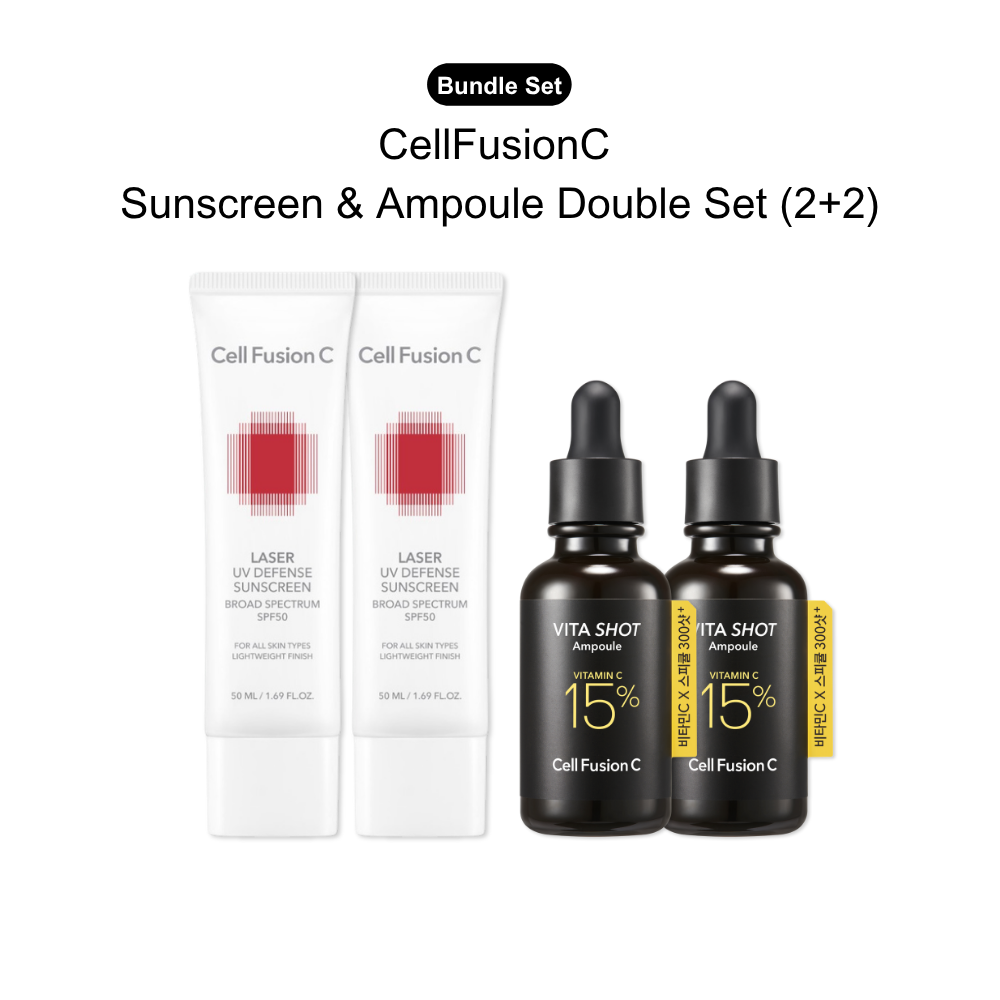 Cell Fusion C Laser Sunscreen and Toning C Ampoule Bundle 2 + 2