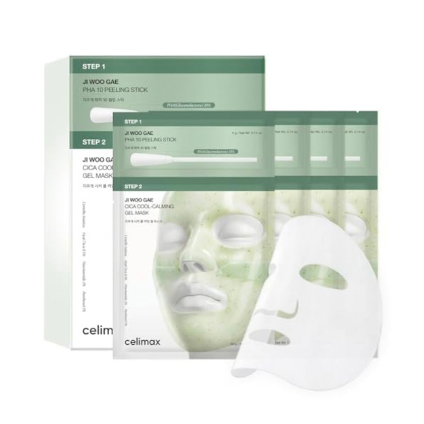 celimax Ji Woo Gae Cica PHA Peel 2-Step Gel Mask - 2 Size - 4ea